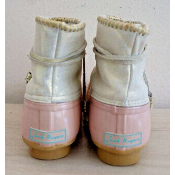 Jack Rogers Women's Sz 7 Blush Pink Chloe Classic Leather Rain Boots - Picture 2 of 10